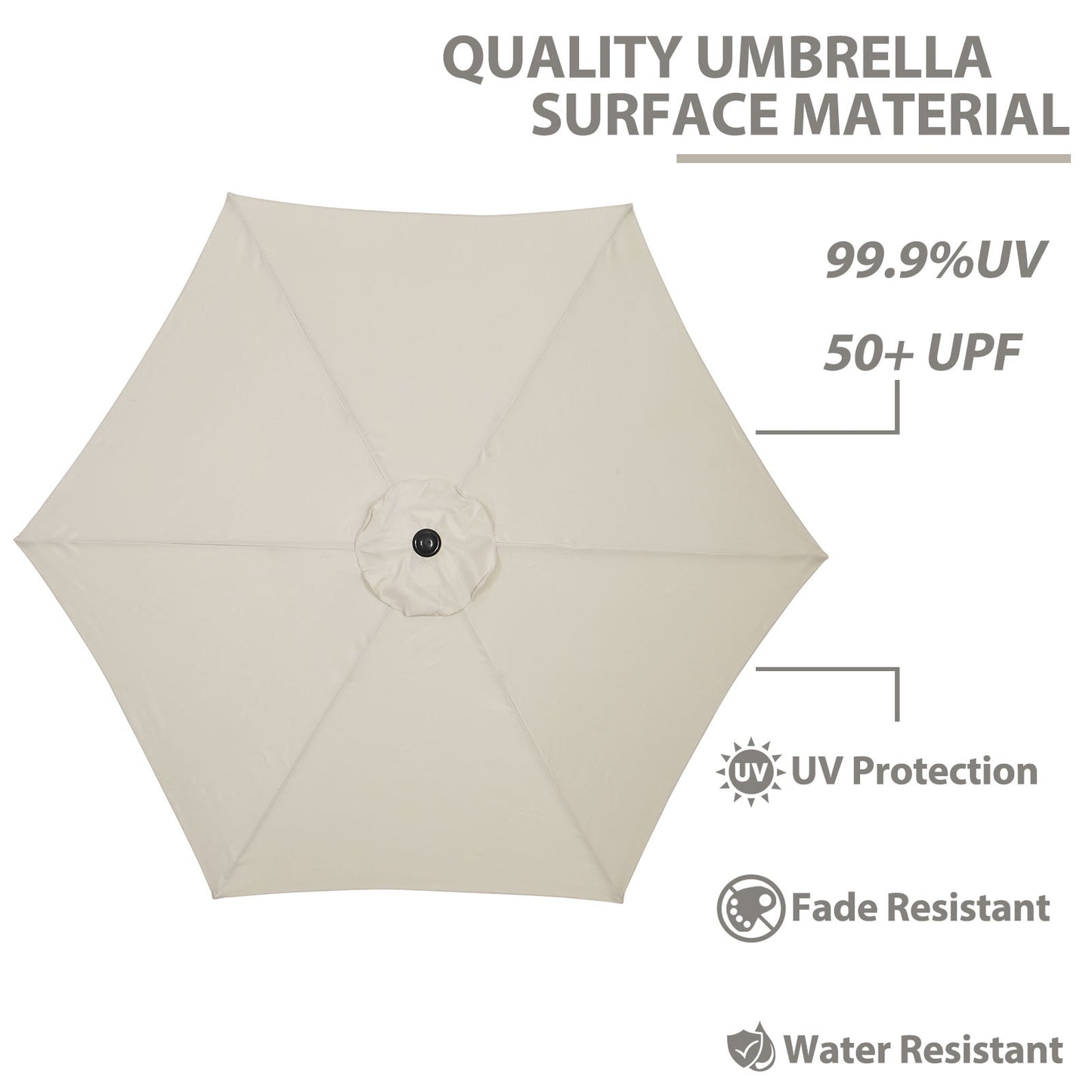 Autlaycil Patio Umbrella 9FT Outdoor Umbrella with Tilt, Crank and Umbrella Base, Adjustable Outdoor Market Umbrella for Garden, Lawn, Backyard and Pool-White
