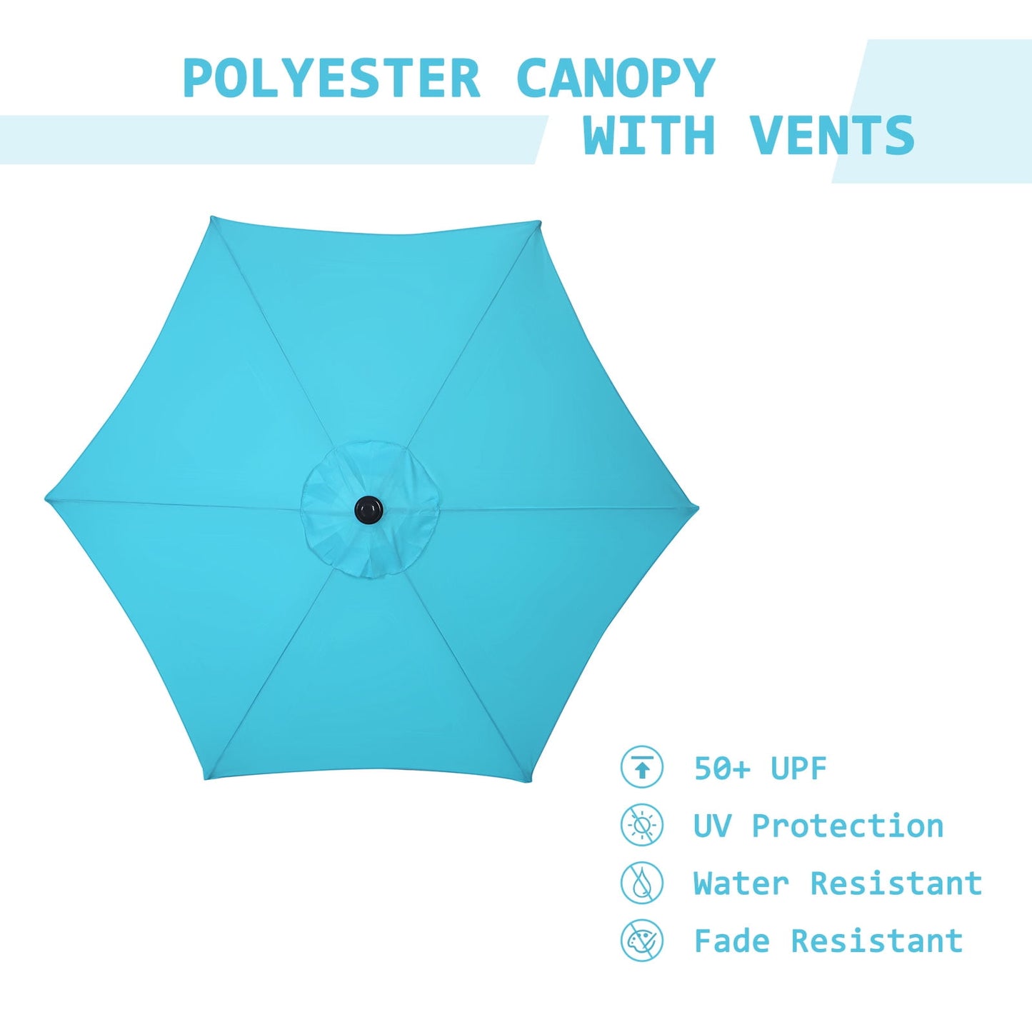 Autlaycil 7.5 ft Patio Umbrella and Umbrella Base with Tilt and Crank, Adjustable Outdoor Market Umbrellas (BLue)
