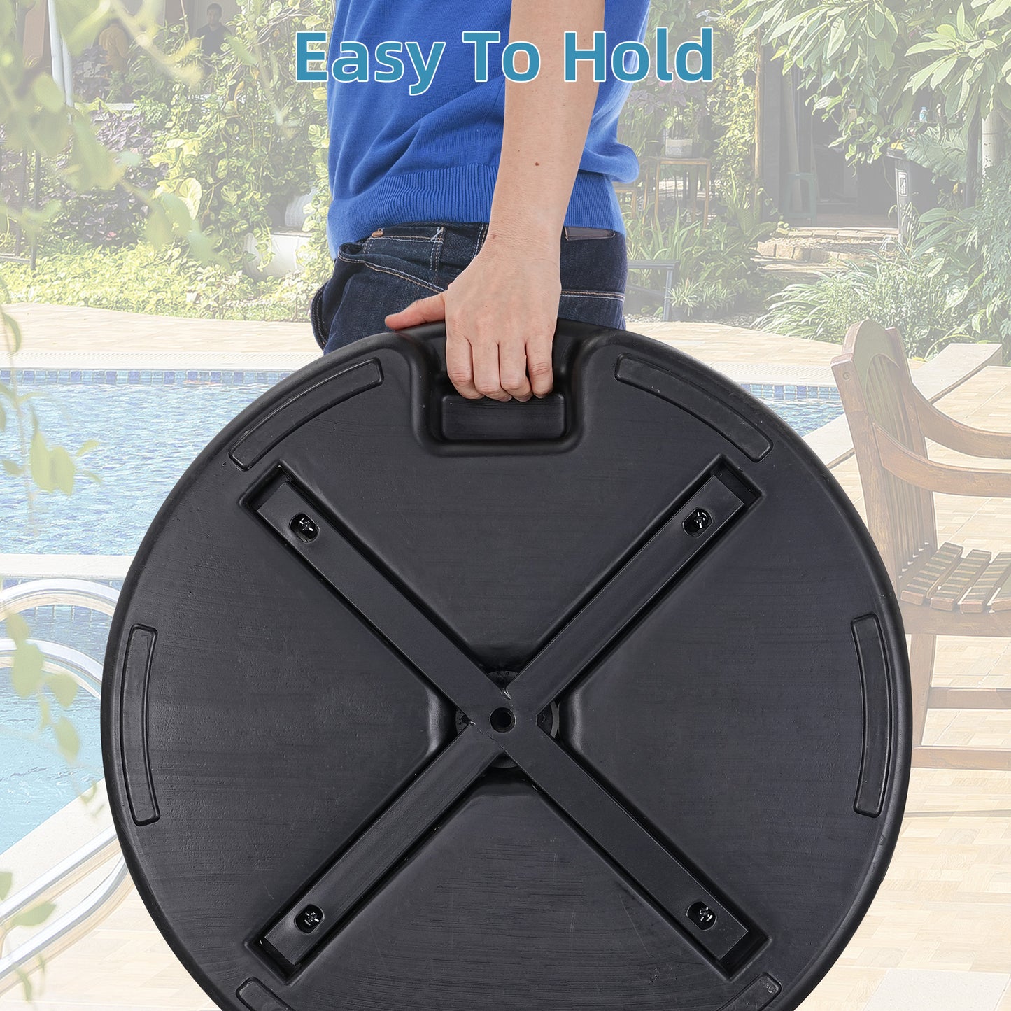 Autlaycil 6 pcs Patio Umbrella Base is Filled with 95 lbs of Sand or 67 lbs of Water, Holder Suit for Diameter 1.5-1.9 in Umbrella Pole