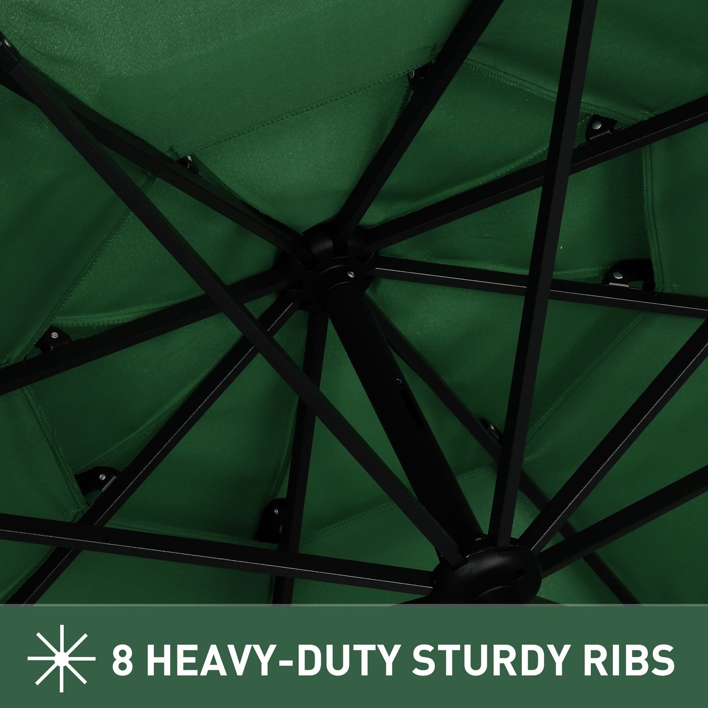 Autlaycil 10 ft Patio Umbrella 3 Tiers Adjustable Outdoor Market Umbrella with Crank for Beach Pool (Green)
