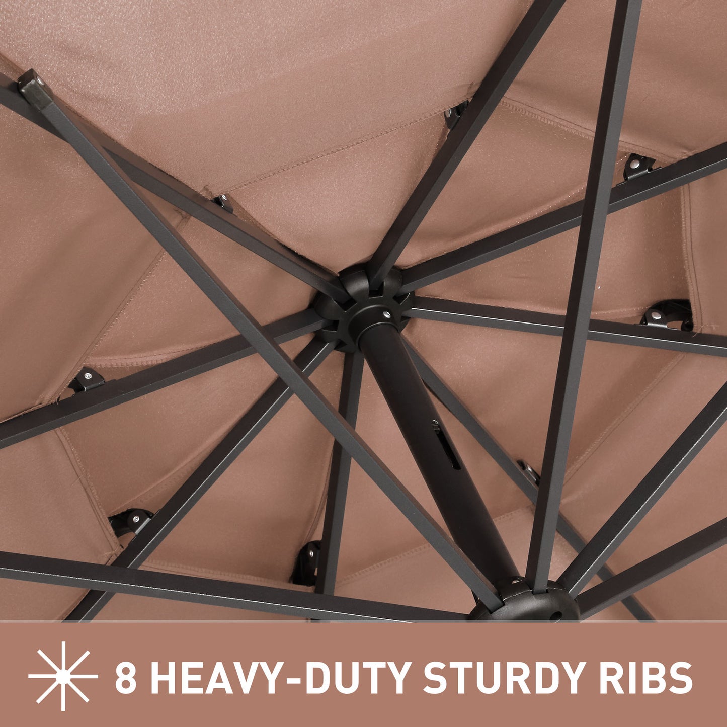 Autlaycil Patio Umbrella 10 ft Outdoor Umbrella with 3 Tiers Adjustable Outdoor Market and Crank Tilt Perfect Table Umbrella for Garden Lawn Backyard Pool, Coffee