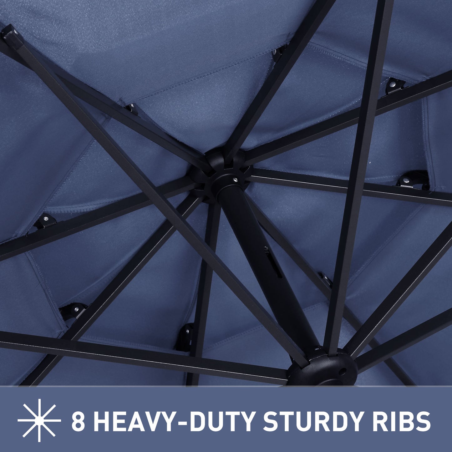 Autlaycil Patio Umbrella 10 ft Outdoor Umbrella with 3 Tiers Adjustable Outdoor Market and Crank Tilt Perfect Table Umbrella for Garden Lawn Backyard Pool, Navy Blue