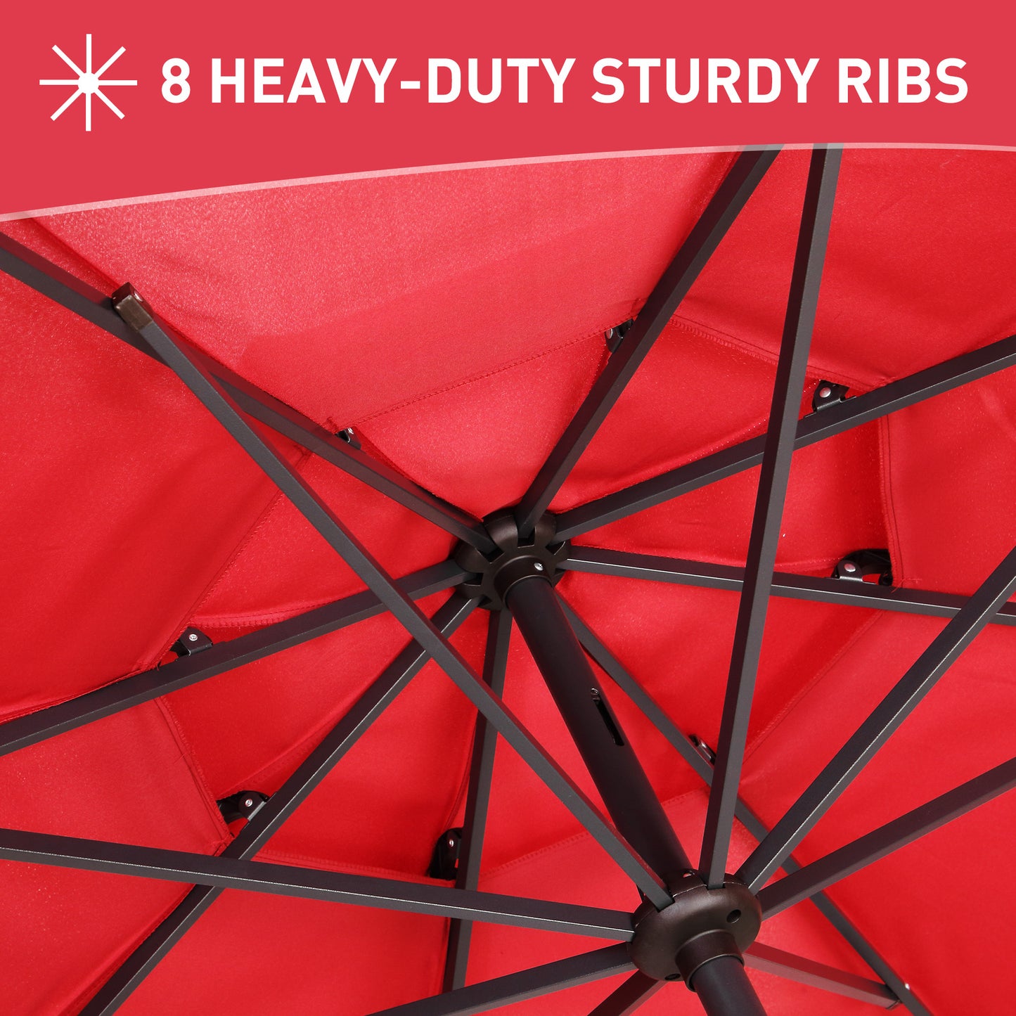 Autlaycil Patio Umbrella 10 ft Outdoor Umbrella with 3 Tiers Adjustable Outdoor Market and Crank Tilt Perfect Table Umbrella for Garden Lawn Backyard Pool, Red