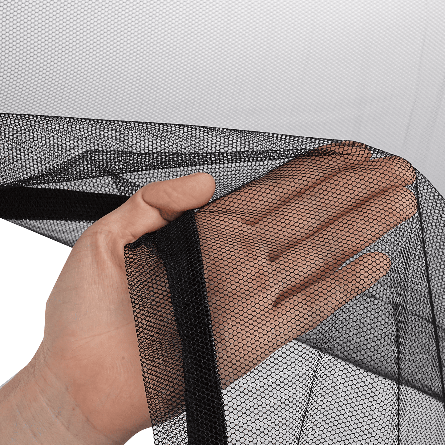 Autlaycil Black Patio Umbrella Mosquito Net, with Zipper Door, Polyester Mesh Screen, Universal for Outdoor Umbrellas, 7.5-11ft