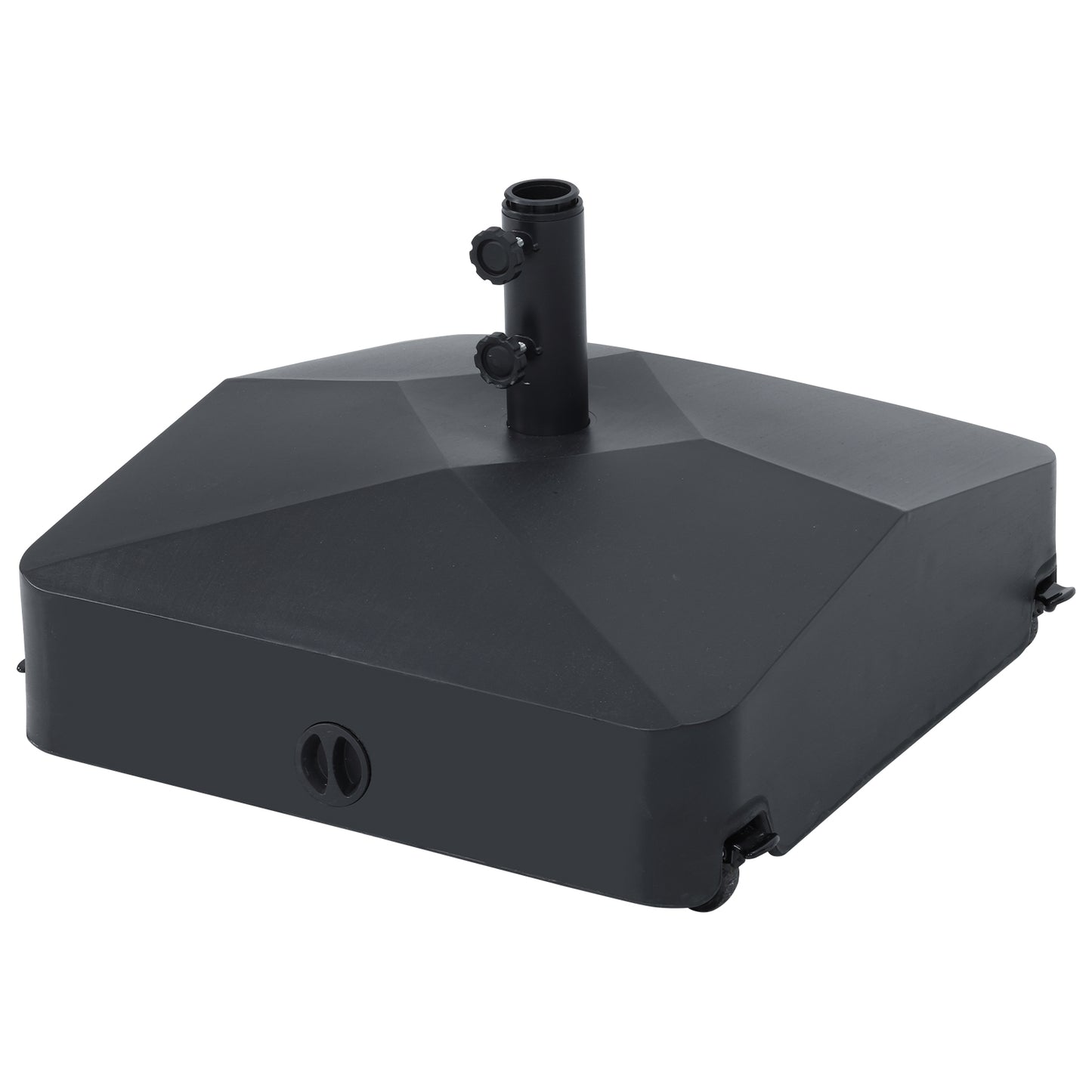 Autlaycil Patio Umbrella Base, Square Stand with 4 pcs 360° Swivel Wheels, Filled with 175 lbs of Wet Sands or 136 lbs of Sand or 98 lbs of Water