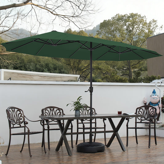 Autlaycil 13ft Patio Umbrella with Crank System and Sturdy Ribs, Sun Protection for Garden, Deck, Poolside, Outdoor - Green