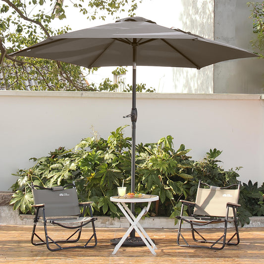 Autlaycil 9ft Gray Outdoor Patio Umbrellas, Sturdy Ribs with Tilt and Crank for Table Garden Market and Poolside