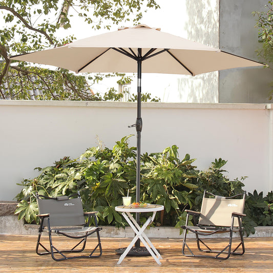 Autlaycil 9ft Beige Outdoor Patio Umbrellas, Sturdy Ribs with Tilt and Crank for Table Garden Market and Poolside