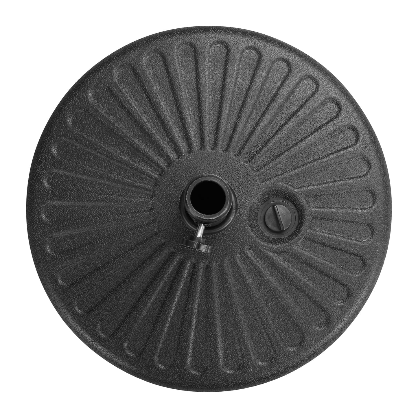 Autlaycil 6 pcs Patio Umbrella Base is Filled with 73 lbs of Sand or 48 lbs of Water, Black