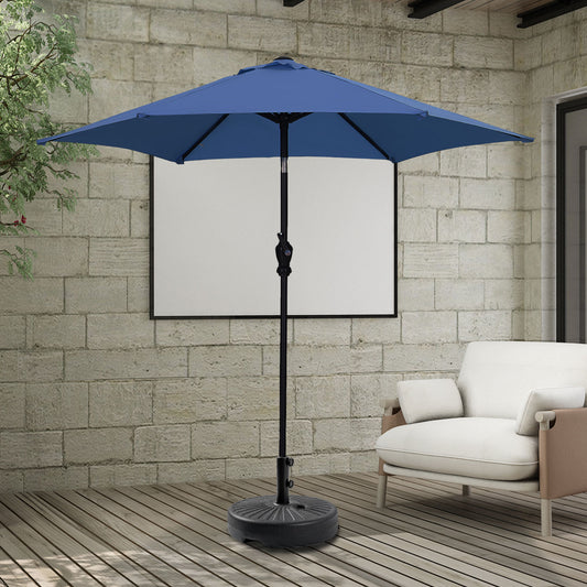 Autlaycil Patio Umbrella 9FT Outdoor Umbrella with Tilt, Crank and Umbrella Base, Adjustable Outdoor Market Umbrella for Garden, Lawn, Backyard and Pool-Navy Blue