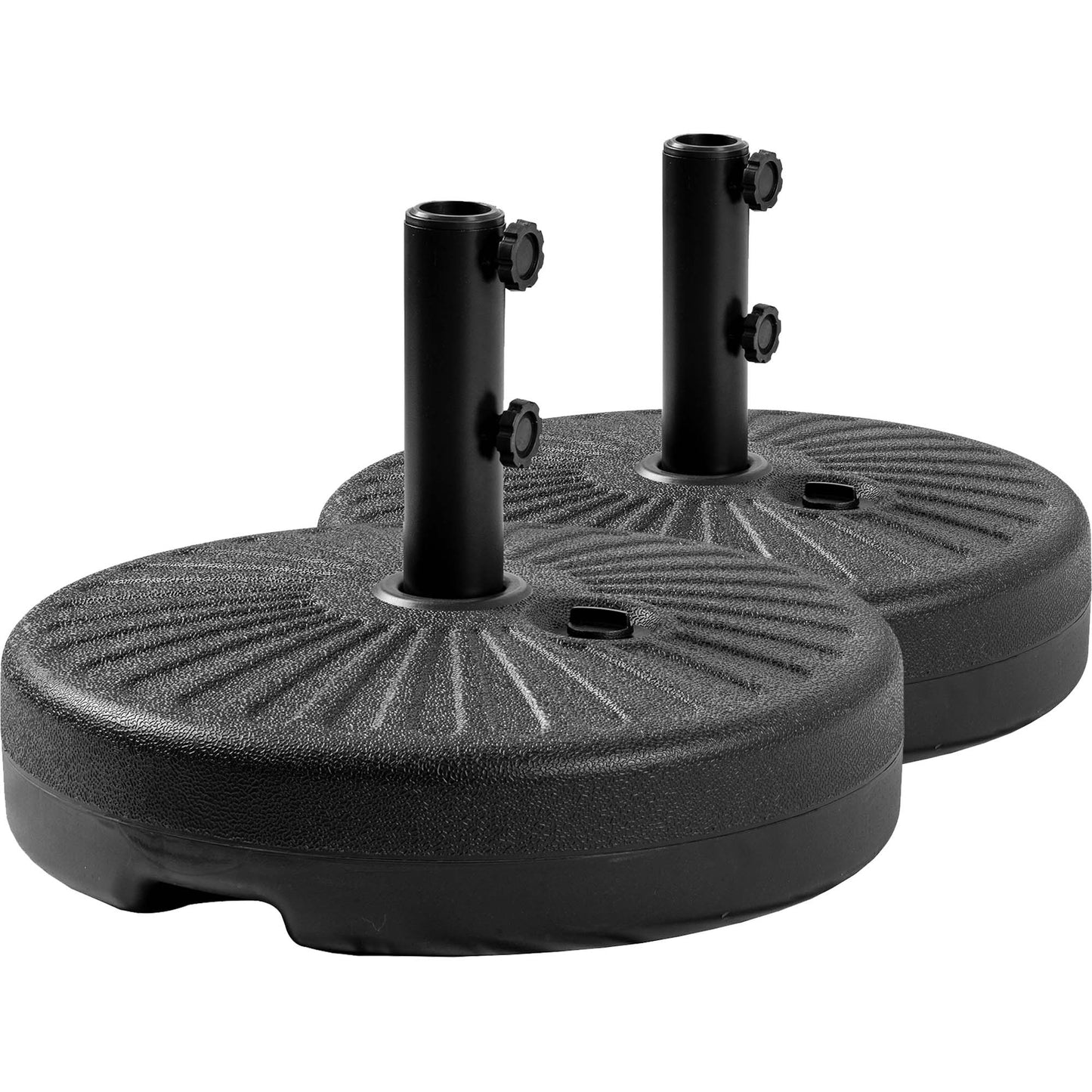 Autlaycil 2 pcs Patio Umbrella Base is Filled with 73 lbs of Sand or 48 lbs of Water, Black