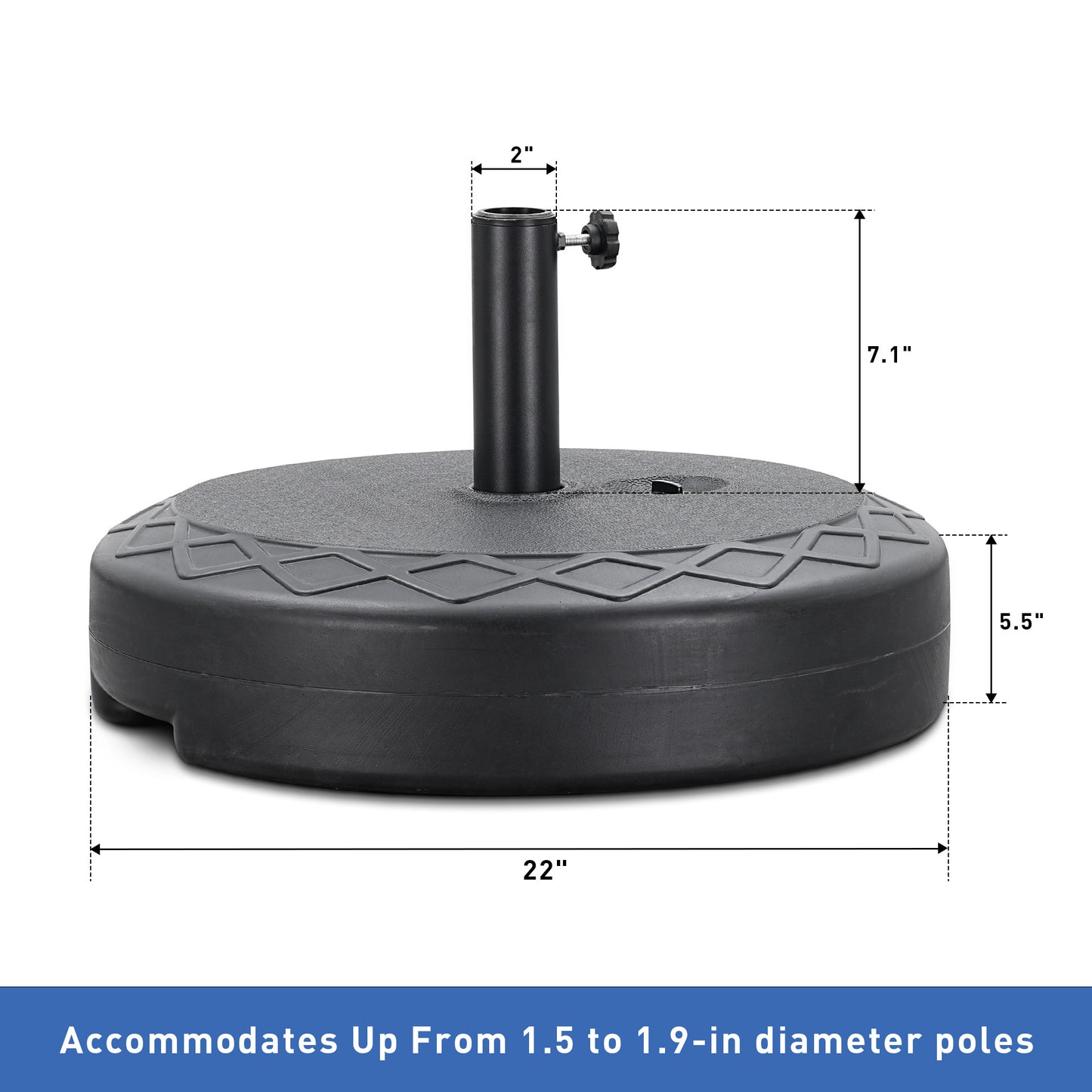 Autlaycil 10 ft Patio Umbrella with 8 LED Strip Lights, Contain Umbrella Base, Button to Tilt, Crank to Adjust Switch (Red)