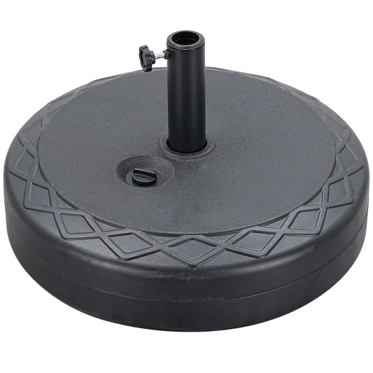 Autlaycil Heavy Duty 30L Round 22" Water Filled Patio Outdoor Umbrella Base Stand Weight with Steel Umbrella Holder Suit for Diameter 1.5-1.9 in Umbrella Pole (Black)