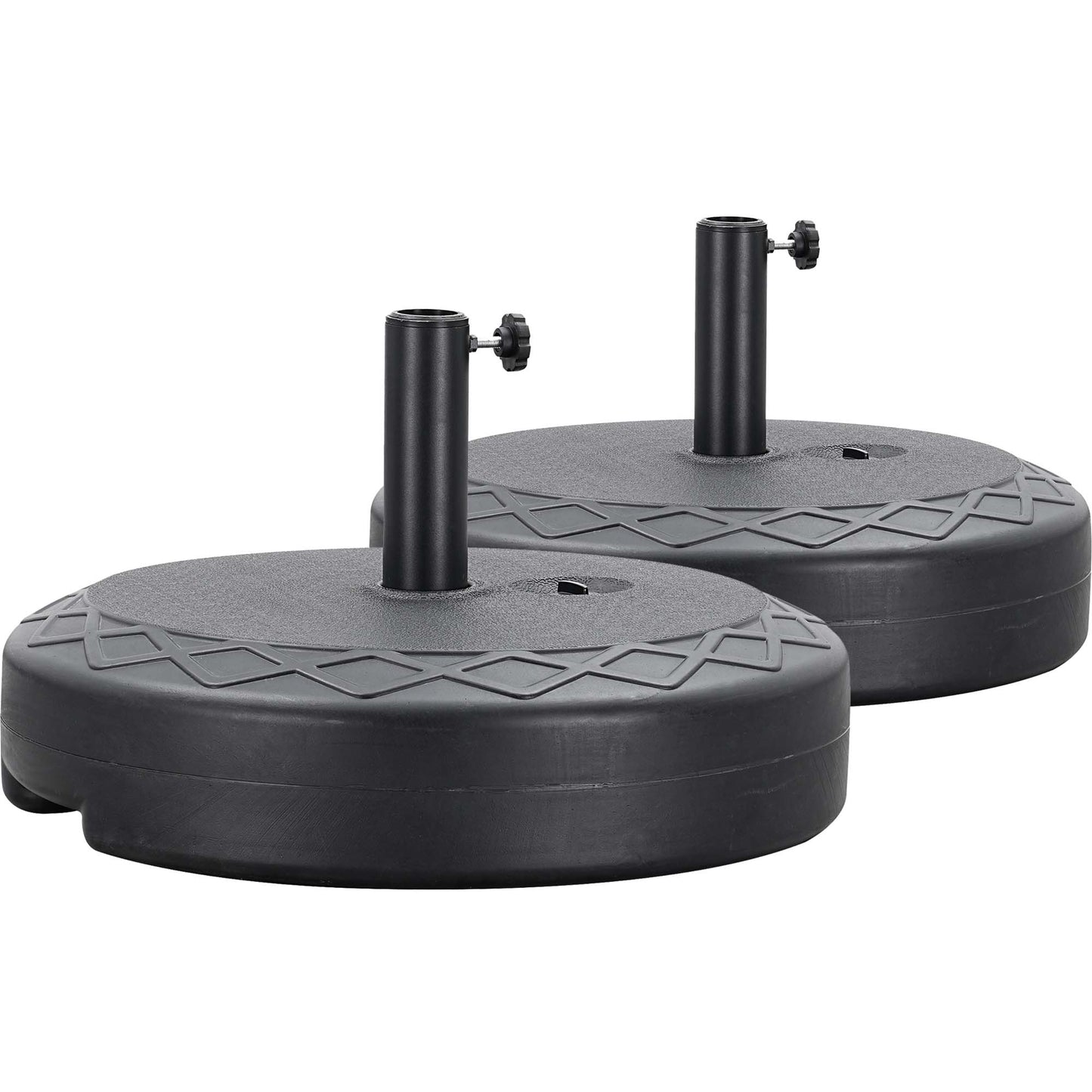 Autlaycil 2 pcs Patio Umbrella Base is Filled with 95 lbs of Sand or 67 lbs of Water, Holder Suit for Diameter 1.5-1.9 in Umbrella Pole