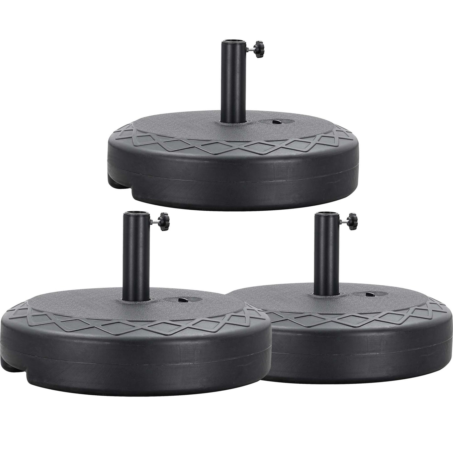 Autlaycil 3 pcs Patio Umbrella Base is Filled with 95 lbs of Sand or 67 lbs of Water, Holder Suit for Diameter 1.5-1.9 in Umbrella Pole