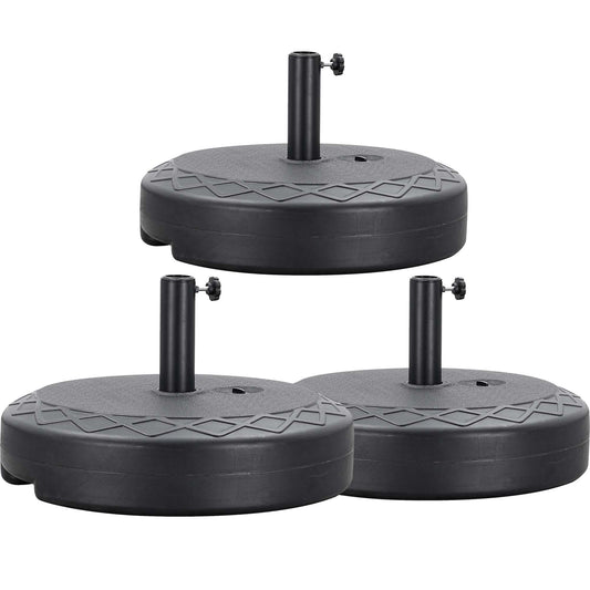 Autlaycil 3 pcs Patio Umbrella Base is Filled with 95 lbs of Sand or 67 lbs of Water, Holder Suit for Diameter 1.5-1.9 in Umbrella Pole