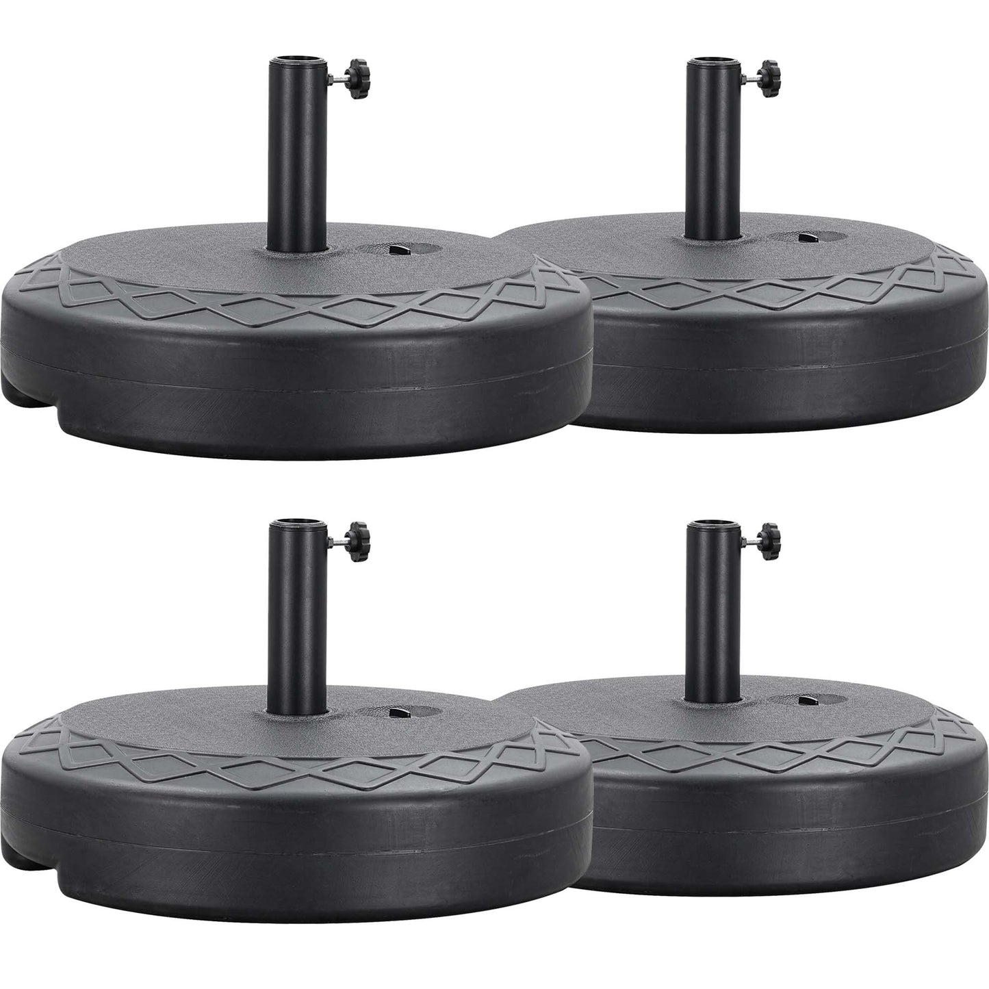 Autlaycil 4 pcs Patio Umbrella Base is Filled with 95 lbs of Sand or 67 lbs of Water, Holder Suit for Diameter 1.5-1.9 in Umbrella Pole