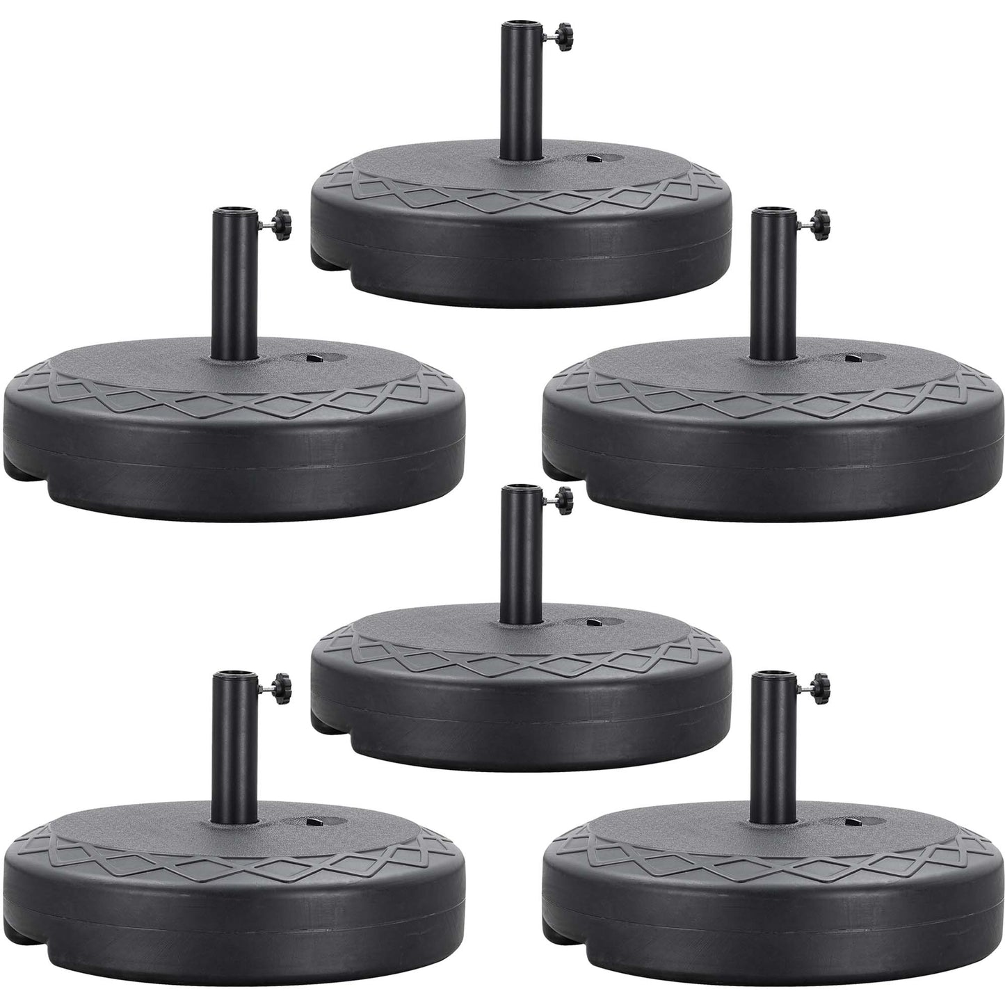 Autlaycil 6 pcs Patio Umbrella Base is Filled with 95 lbs of Sand or 67 lbs of Water, Holder Suit for Diameter 1.5-1.9 in Umbrella Pole