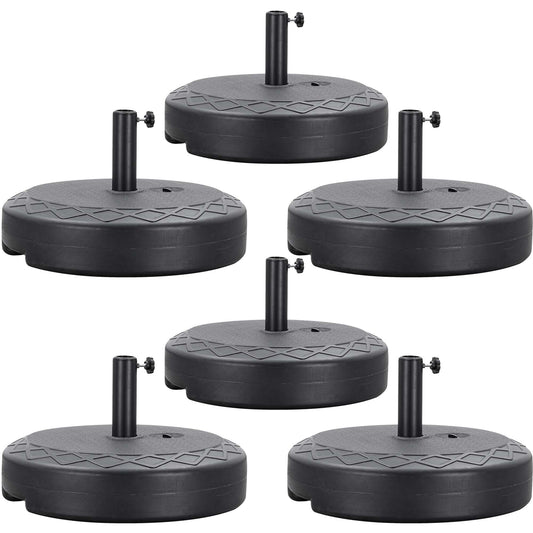 Autlaycil 6 pcs Patio Umbrella Base is Filled with 95 lbs of Sand or 67 lbs of Water, Holder Suit for Diameter 1.5-1.9 in Umbrella Pole