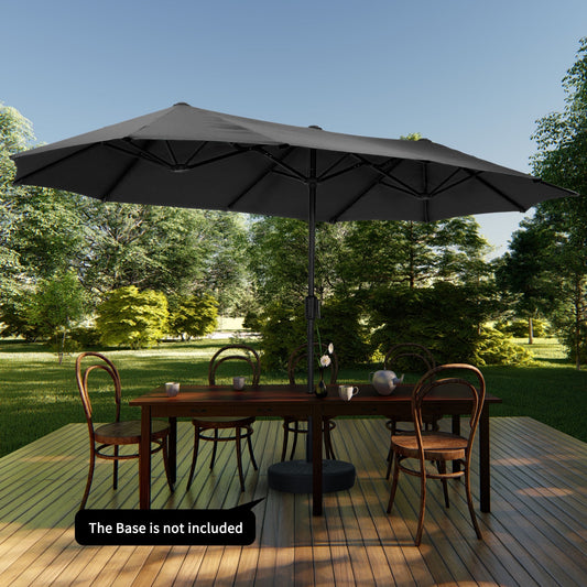 Autlaycil 13 FT Patio Umbrella with Sun Protection & Easy Crank for Deck Pool Patio, Black