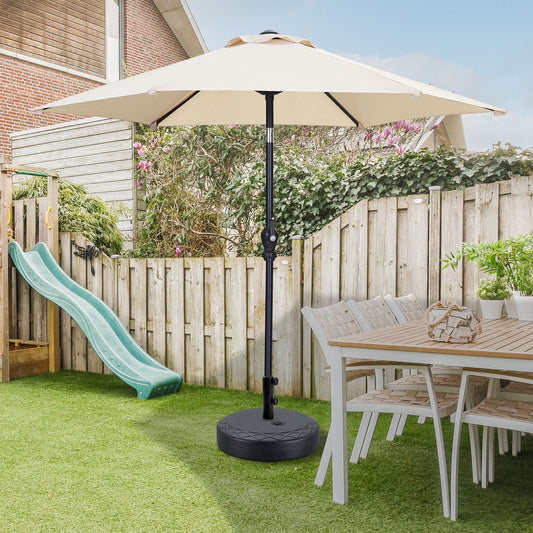 Autlaycil 7.5 ft Patio Umbrella and Umbrella Base with Tilt and Crank, Adjustable Outdoor Market Umbrellas (Khaki)