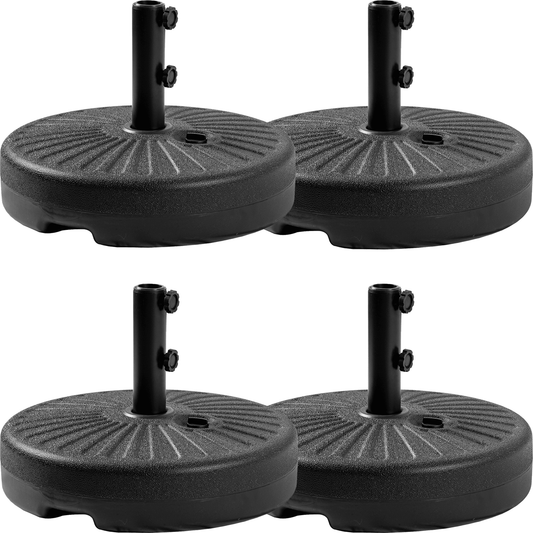 Autlaycil 4 pcs Patio Umbrella Base is Filled with 73 lbs of Sand or 48 lbs of Water, Black