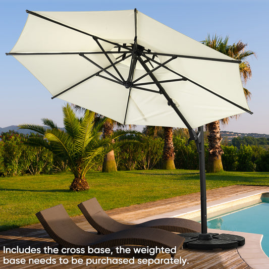 Autlaycil 10' Patio Umbrella, Aluminum Offset Outdoor Cantilever Umbrella with 360-degree Rotation for Garden Deck Pool Patio, Beige