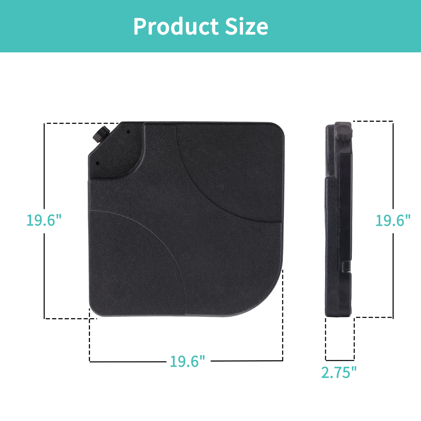 Autlaycil 4 PCS Offset Cantilever Umbrella Weighted Base, 4 PCS Cantilever Umbrella Weighted Base, Easy-Fill Spouts, 4 Connecting Pins, Carry Handles, Water Sand Weight Fillable HDPE Umbrella Stand