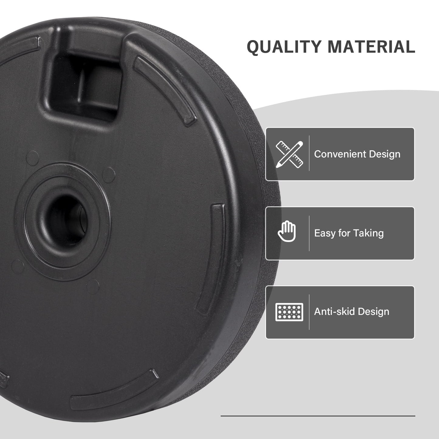Autlaycil 2 pcs Patio Umbrella Base is Filled with 73 lbs of Sand or 48 lbs of Water, Black