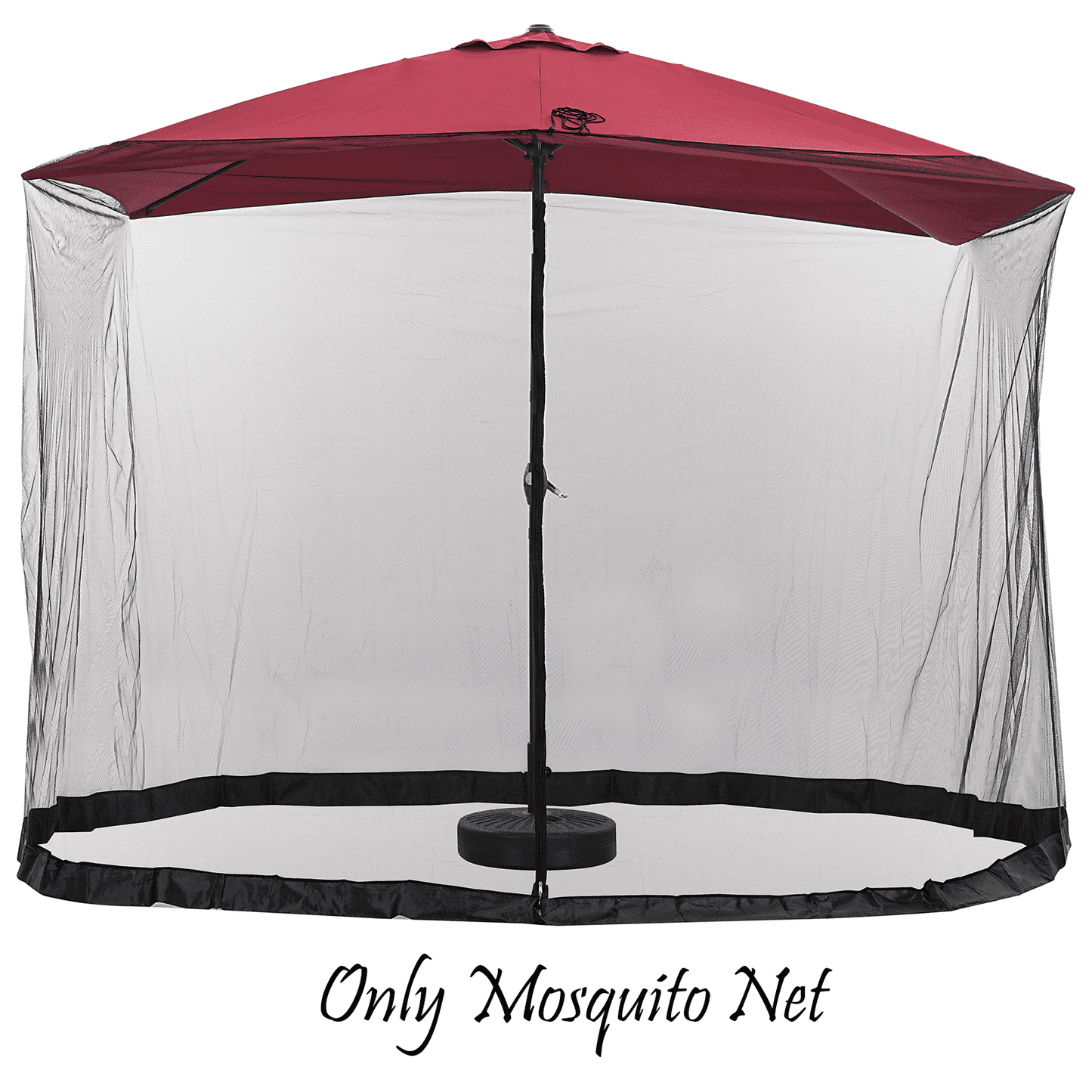 Autlaycil Black Patio Umbrella Mosquito Net, with Zipper Door, Polyester Mesh Screen, Universal for Outdoor Umbrellas, 7.5-11ft